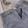 TWOTWINSTYLE Casual Patchwork Women's Pants High Waist Full Length Straight Korean Denim Trouser Female Autumn Fashion