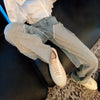 TWOTWINSTYLE Casual Patchwork Women's Pants High Waist Full Length Straight Korean Denim Trouser Female Autumn Fashion