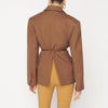 TWOTWINSTYLE Casual Slim Solid Belt Pocket Blazer Notched Long Sleeve Split Gathered Waist Coat For Women Autumn Style 2022 New