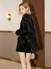 TWOTWINSTYLE Casual Solid Patchwork Sequin Loose Blazer Female Notched Long Sleeve Coat For Women Autumn Style 2022 New