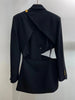 TWOTWINSTYLE Cut Out Blazer For Women Notched Collar Long Sleeve Asymmetrical Backless Solid Blazers Female Spring Clothing 2023