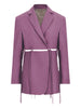 TWOTWINSTYLE Cut Out Blazer For Women Notched Collar Long Sleeve Solid High Street Blazers Female Korean Clothing Style
