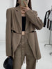 TWOTWINSTYLE Cut Out Blazer For Women Notched Collar Long Sleeve Solid High Street Blazers Female Korean Clothing Style