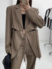 TWOTWINSTYLE Cut Out Blazer For Women Notched Collar Long Sleeve Solid High Street Blazers Female Korean Clothing Style