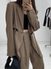 TWOTWINSTYLE Cut Out Blazer For Women Notched Collar Long Sleeve Solid High Street Blazers Female Korean Clothing Style