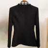 TWOTWINSTYLE Elegant Black Patchwork Diamond Female Blazer Notched Long Sleeve Straight Women's Coat 2022 Autumn Clothes