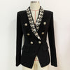 TWOTWINSTYLE Elegant Black Patchwork Diamond Female Blazer Notched Long Sleeve Straight Women's Coat 2022 Autumn Clothes