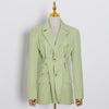 TWOTWINSTYLE Elegant OL Style Blazer For Women Lapel Collar Long Sleeve Tunic Loose Ruched Suit Female Clothing 2023 New