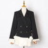 TWOTWINSTYLE Elegant Patchwork Ruffle Blazer For Women Notched Long Sleeve Casual Blazers Female Clothing 2022 Fall
