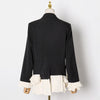 TWOTWINSTYLE Elegant Patchwork Ruffle Blazer For Women Notched Long Sleeve Casual Blazers Female Clothing 2022 Fall