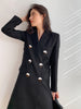 TWOTWINSTYLE Elegant White Blazer For Women Notched Collar Long Sleeve Double Breasted Spring Blazers Female 2023 Style