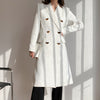 TWOTWINSTYLE Elegant White Blazer For Women Notched Collar Long Sleeve Double Breasted Spring Blazers Female 2023 Style