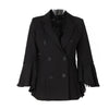 Flare Sleeve Blazer For Women Ruffles Lapel Collar Double Breasted Big Size Coats Spring 2022 Fashion  Clothing