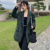 TWOTWINSTYLE Green Leopard Graphic Female Blazer Notched Long Sleeve Temperament Colorblock Loose Women's Coat 2022 Autumn New