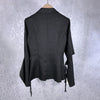 TWOTWINSTYLE Hollow Out Black Blazer For Women Notched Flare Long Sleeve Lace Up Bowknot Solid Blazers Female 2023