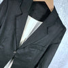 TWOTWINSTYLE Hollow Out Black Blazer For Women Notched Flare Long Sleeve Lace Up Bowknot Solid Blazers Female 2023