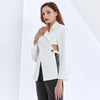 TWOTWINSTYLE Hollow Out Blazer For Women Notched Collar Long Sleeve Cross Backless Designer Coats Female 2023 Fall Clothing