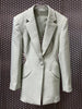 TWOTWINSTYLE Hollow Out Solid Blazer For Women Notched Long Sleeve Casual Korean Blazers Female 2023 Spring Clothes