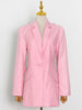TWOTWINSTYLE Hollow Out Solid Blazer For Women Notched Long Sleeve Casual Korean Blazers Female 2023 Spring Clothes