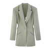 TWOTWINSTYLE Hollow Out Solid Blazer For Women Notched Long Sleeve Casual Korean Blazers Female 2023 Spring Clothes