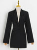 TWOTWINSTYLE Hollow Out Solid Blazer For Women Notched Long Sleeve Casual Korean Blazers Female 2023 Spring Clothes