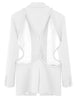 TWOTWINSTYLE Hollow Out Solid Blazer For Women Notched Long Sleeve Casual Korean Blazers Female 2023 Spring Clothes
