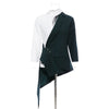 TWOTWINSTYLE Irregular Hit Color Women's Blazer Lapel Collar Three Quarter Sleeve Tunic Female Suit 2022 Clothing Tide