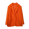 TWOTWINSTYLE Korean Orange Blazers For Women Notched Collar Long Sleeve Solid Minimalist Jackets Female Autumn Clothing