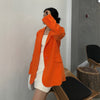 TWOTWINSTYLE Korean Orange Blazers For Women Notched Collar Long Sleeve Solid Minimalist Jackets Female Autumn Clothing