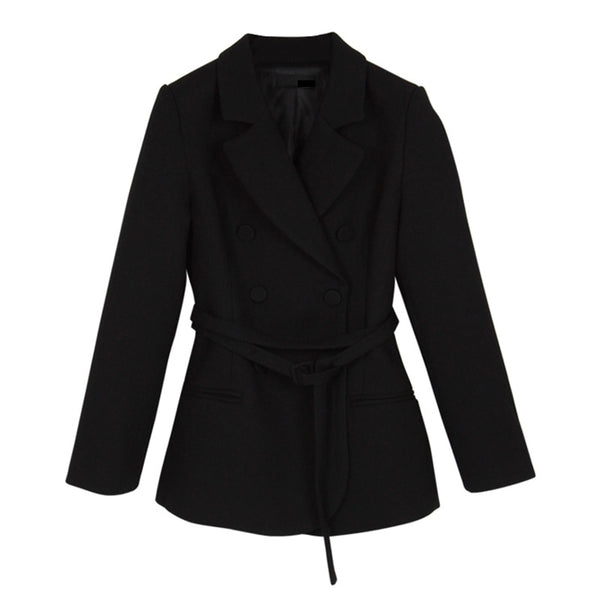 Lace Up Blazer Female Lapel Collar Long Sleeve High Waist Plaid Slim Coats For Women 2022 Spring Casual Clothing