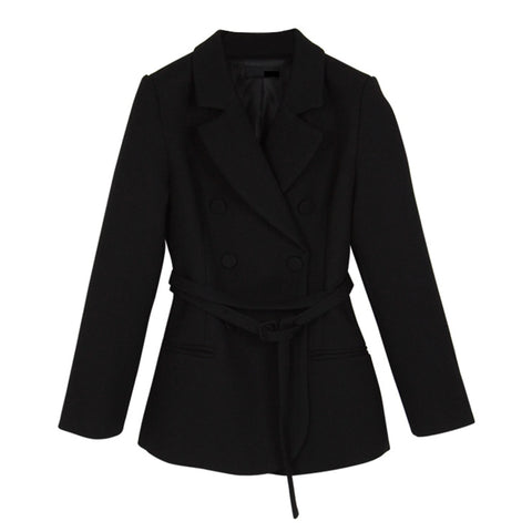 Lace Up Blazer Female Lapel Collar Long Sleeve High Waist Plaid Slim Coats For Women 2022 Spring Casual Clothing