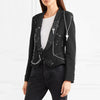 Metal Ring Women's Jacket Pin Patchwork Black Slim Short Blazer 2022 Autumn Fashion Harajuku Large Size Clothing