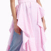 Plaid Dress Female Short Sleeve Tunic High Waist Ruffles Split Long Party Dresses Summer Fashion Women Sweet New