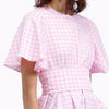 Plaid Dress Female Short Sleeve Tunic High Waist Ruffles Split Long Party Dresses Summer Fashion Women Sweet New