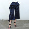 Ruffle Trousers for Women High Waist Wide Leg Pants Female Casual Palazzo Bottoms Large Sizes Clothes Korean Autumn