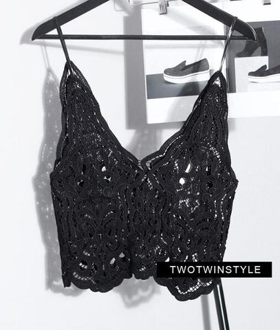 Sexy Sleeveless Camisole Lace Tank Top Female Vest Summer Crop Tops for Women Fitness Casual Clothes Korean Black