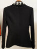 TWOTWINSTYLE Slim Black Women Jackets Blazer Cotton Embroidered Beading Gold Double-breasted Button Beaded Shawl Collar Blazers