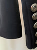 TWOTWINSTYLE Slim Black Women Jackets Blazer Cotton Embroidered Beading Gold Double-breasted Button Beaded Shawl Collar Blazers