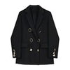 TWOTWINSTYLE Straight White Blazer For Women Notched Collar Long Sleeve Solid Blazers Female Korean Clothing Style New