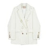 TWOTWINSTYLE Straight White Blazer For Women Notched Collar Long Sleeve Solid Blazers Female Korean Clothing Style New
