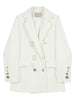 TWOTWINSTYLE Straight White Blazer For Women Notched Collar Long Sleeve Solid Blazers Female Korean Clothing Style New