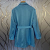 TWOTWINSTYLE Temperament Solid Blazer For Women Notched Long Sleeve Sashes Casual Blazers Female Clothing 2022