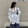 TWOTWINSTYLE Temperament Solid Blazer For Women Notched Long Sleeve Sashes Casual Blazers Female Clothing 2022