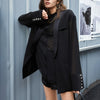 TWOTWINSTYLE Vinatge Loose Women Blazer Notched Collar Long Sleeve Patchwork Button Suit For Female Clothing 2023