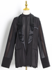 TWOTWINSTYLE Vinatge Loose Women Blazer Notched Collar Long Sleeve Patchwork Button Suit For Female Clothing 2023