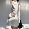 TWOTWINSTYLE White Casual Blazer For Women Notched Long Sleeve Hollow Out Korean Straight Blazers Female 2023 Spring New