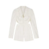 TWOTWINSTYLE White Casual Blazer For Women Notched Long Sleeve Hollow Out Korean Straight Blazers Female 2023 Spring New