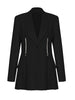 TWOTWINSTYLE White Slim Blazer For Women Notched Collar Long Sleeve Solid Minimalist Casual Blazers Female Clothing 2023
