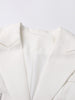 TWOTWINSTYLE White Slim Blazer For Women Notched Collar Long Sleeve Solid Minimalist Casual Blazers Female Clothing 2023