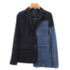 patchwork blazer women denim lapel collar plus size asymmetrical coat female spring fashion clothing